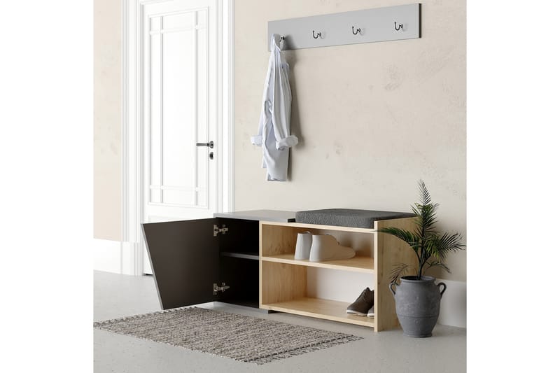 Jektvik Skoskab 104x37 cm - Natur/Antracit - Opbevaring - Skoopbevaring - Skoskab