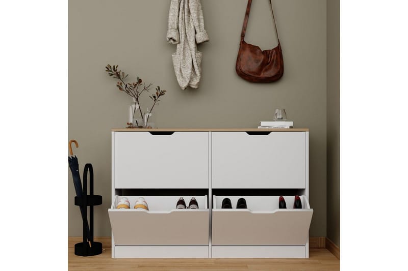 Kiichi Skoskab 120,5 cm - Valnød - Opbevaring - Skoopbevaring