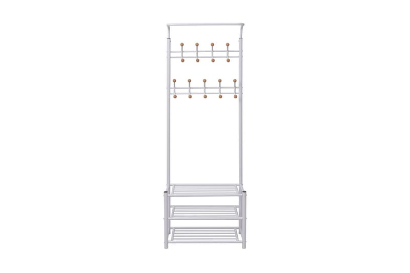 Knagerække Med Skoopbevaring 68X32X182,5 Cm Hvid - Hvid - Opbevaring - Skoopbevaring
