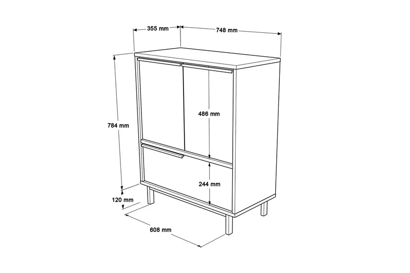 Liyakat Skoskab 74,8 cm - Valnød finér - Opbevaring - Skoopbevaring - Skoskab