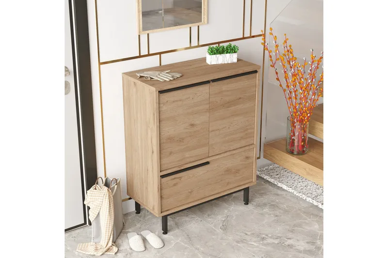 Liyakat Skoskab 74,8 cm - Valnød finér - Opbevaring - Skoopbevaring - Skoskab