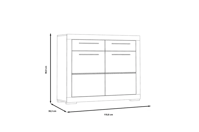 Luovaure Skoskab 119 cm - Brun/Hvid - Opbevaring - Skoopbevaring - Skoskab