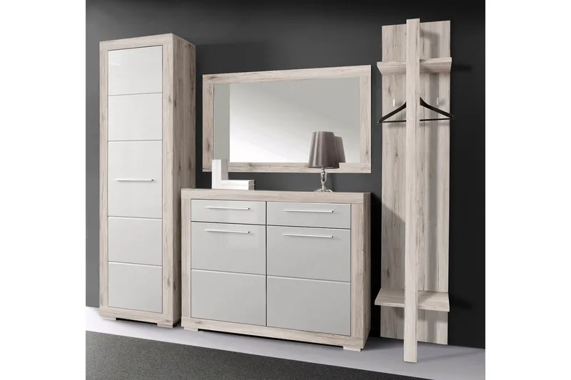 Luovaure Skoskab 119 cm - Brun/Hvid - Opbevaring - Skoopbevaring - Skoskab