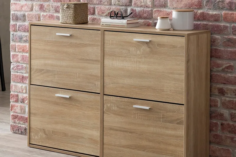 Metia skoskab 120x24 cm - Træ / natur - Opbevaring - Skoopbevaring - Skoskab