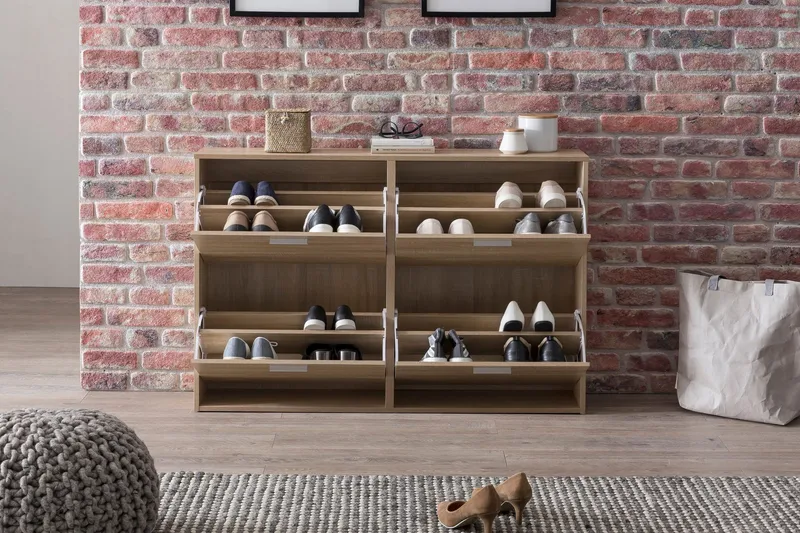 Metia skoskab 120x24 cm - Træ / natur - Opbevaring - Skoopbevaring - Skoskab