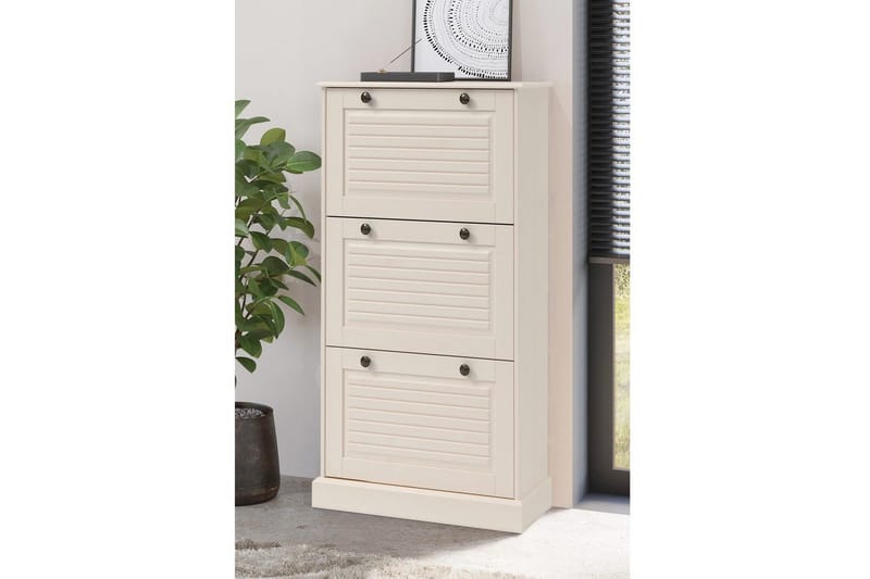 Mille Skoskab 75x130 cm - Hvid - Opbevaring - Skoopbevaring