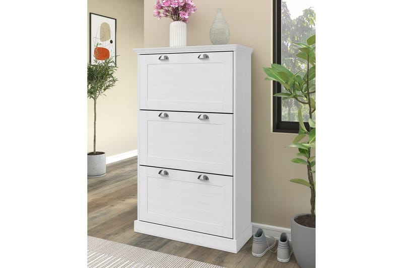 Motala Skoskab 80x132 cm - Hvid - Opbevaring - Skoopbevaring - Skoskab