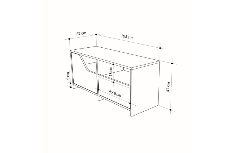 Nexus Skoskab 105 cm - Eg/Hvid - Opbevaring - Skoopbevaring