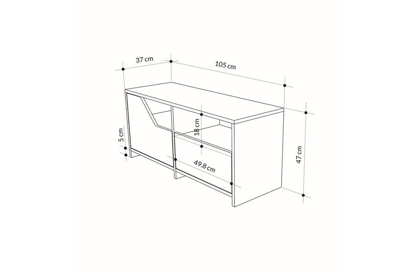Nexus Skoskab 105 cm - Eg/Hvid - Opbevaring - Skoopbevaring - Skoskab