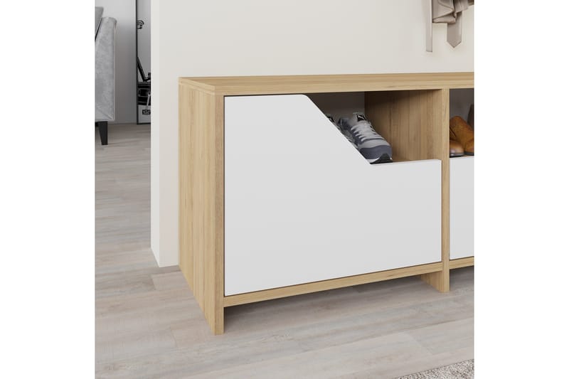 Nexus Skoskab 105 cm - Eg/Hvid - Opbevaring - Skoopbevaring