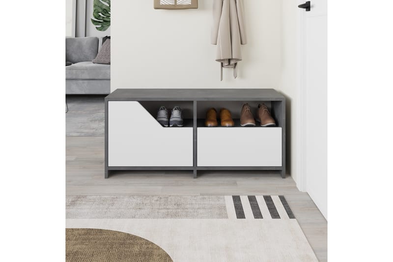 Nexus Skoskab 105 cm - Grå/Hvid - Opbevaring - Skoopbevaring