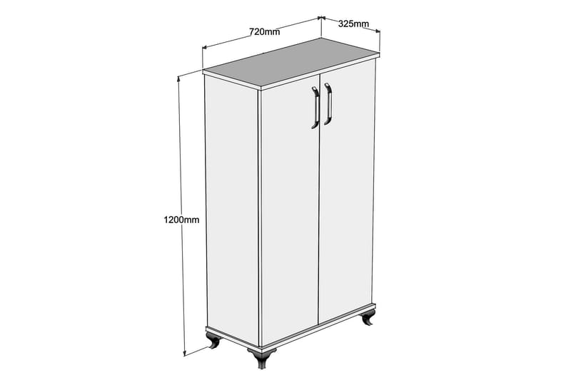 Plomer Skoskab 72 cm - Valnød/Hvid - Opbevaring - Skoopbevaring - Skoskab