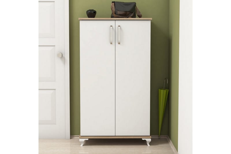 Plomer Skoskab 72 cm - Valnød/Hvid - Opbevaring - Skoopbevaring - Skoskab