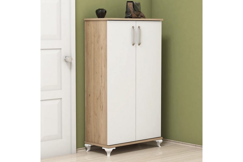 Plomer Skoskab 72 cm - Valnød/Hvid - Opbevaring - Skoopbevaring - Skoskab