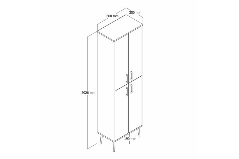 Retzow Skoskab 60 cm - Guld/Hvid - Opbevaring - Skoopbevaring