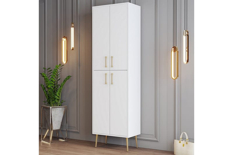 Retzow Skoskab 60 cm - Guld/Hvid - Opbevaring - Skoopbevaring - Skoskab