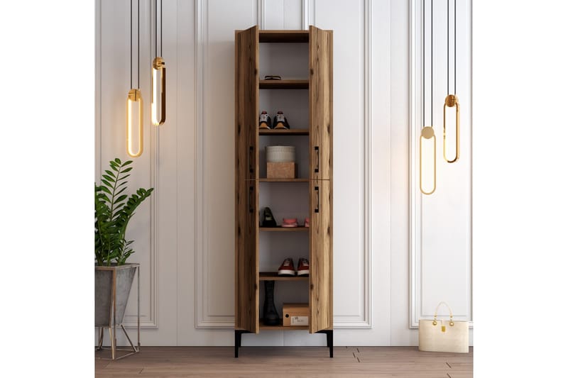 Retzow Skoskab 60x35 cm - Mørkebrun - Opbevaring - Skoopbevaring