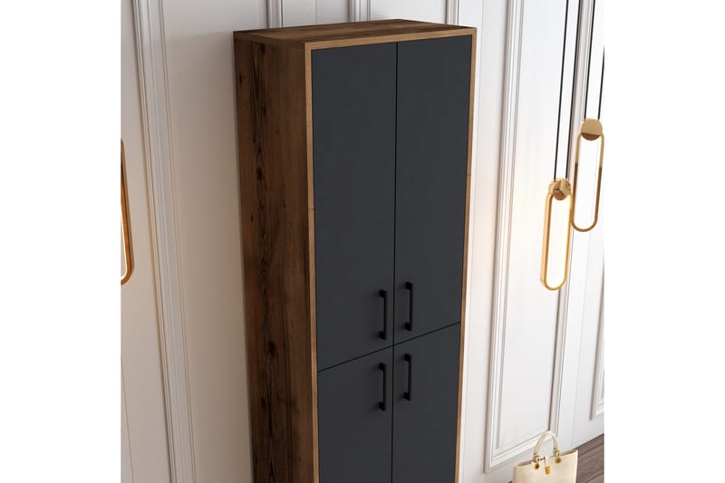 Retzow Skoskab 60x35 cm - Mørkebrun/Antracit - Opbevaring - Skoopbevaring - Skoskab