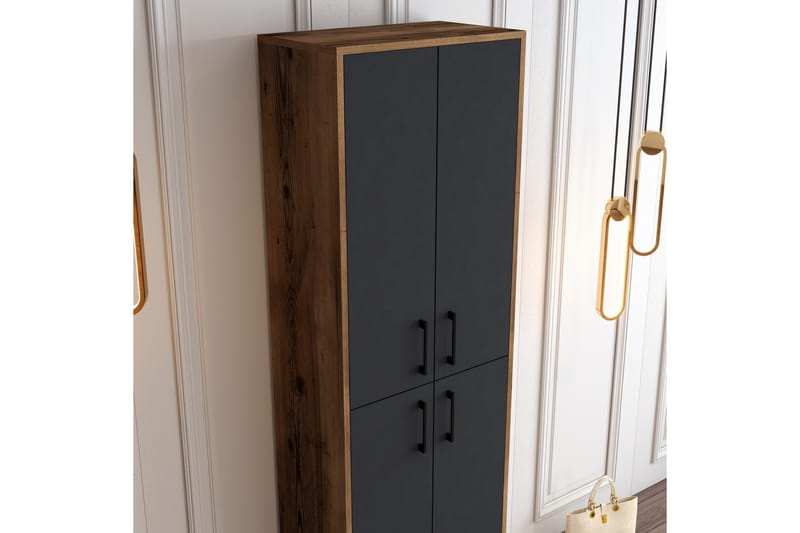Retzow Skoskab 60x35 cm - Mørkebrun/Antracit - Opbevaring - Skoopbevaring