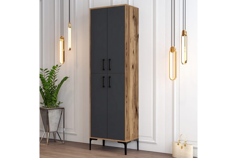 Retzow Skoskab 60x35 cm - Mørkebrun/Antracit - Opbevaring - Skoopbevaring