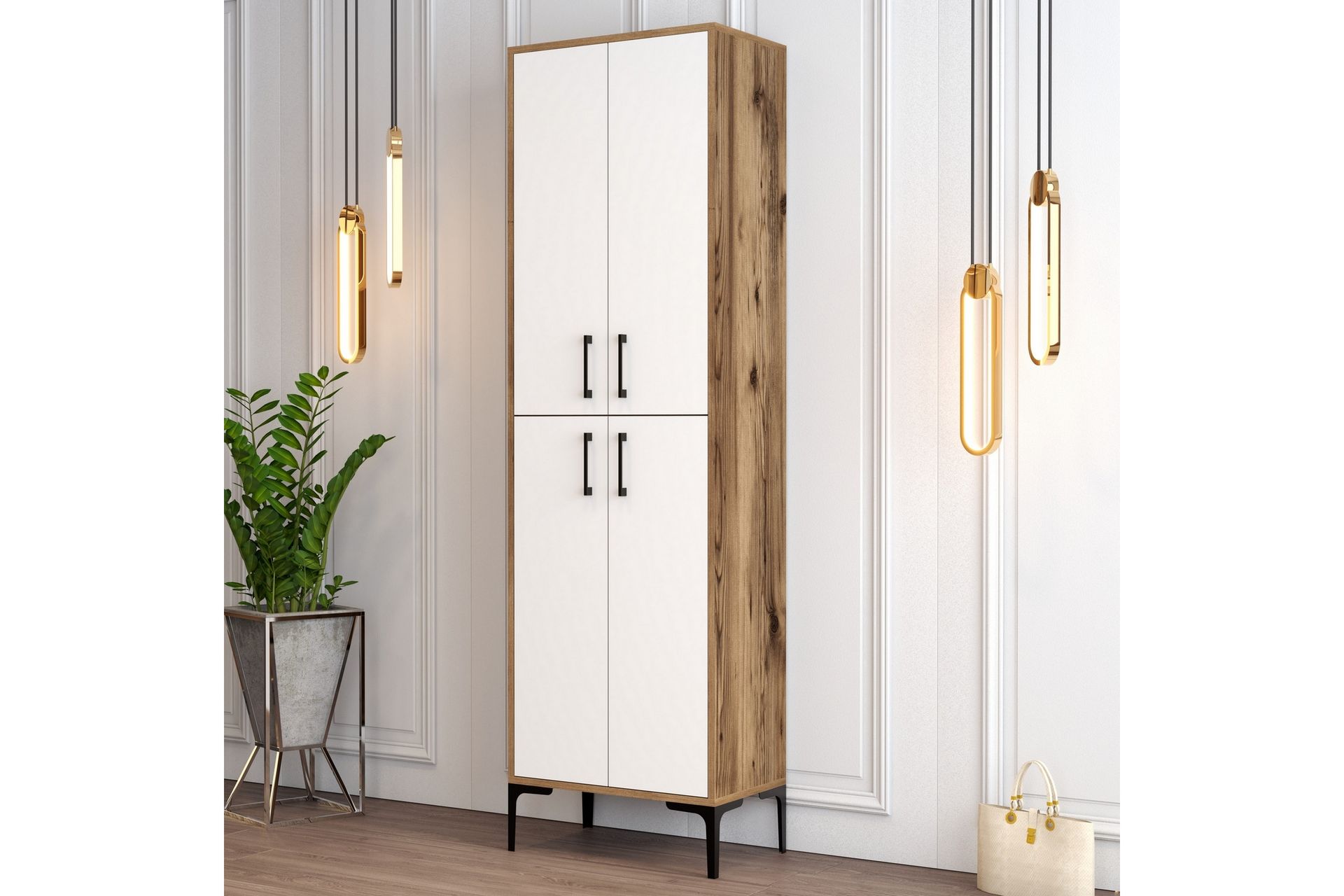 Retzow Skoskab 60x35 cm - Mørkebrun/Hvid - Opbevaring - Skoopbevaring - Skoskab