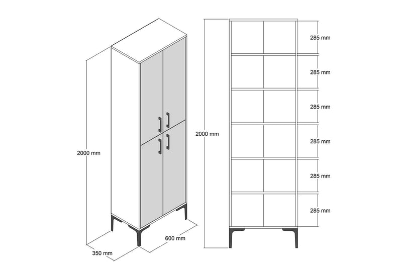 Retzow Skoskab 60x35 cm - Mørkebrun/Hvid - Opbevaring - Skoopbevaring