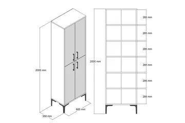 Retzow Skoskab 60x35 cm - Mørkebrun/Hvid - Opbevaring - Skoopbevaring
