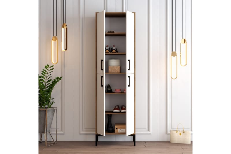 Retzow Skoskab 60x35 cm - Mørkebrun/Hvid - Opbevaring - Skoopbevaring - Skoskab