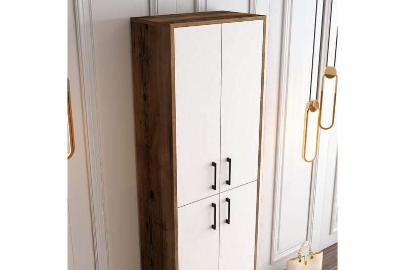 Retzow Skoskab 60x35 cm - Mørkebrun/Hvid - Opbevaring - Skoopbevaring
