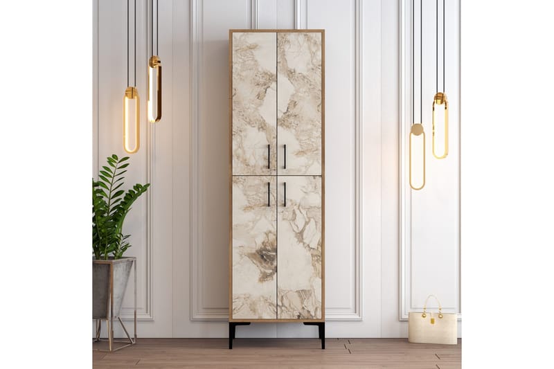 Retzow Skoskab 60x35 cm - Mørkebrun/Hvid - Opbevaring - Skoopbevaring