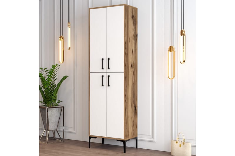 Retzow Skoskab 60x35 cm - Mørkebrun/Hvid - Opbevaring - Skoopbevaring