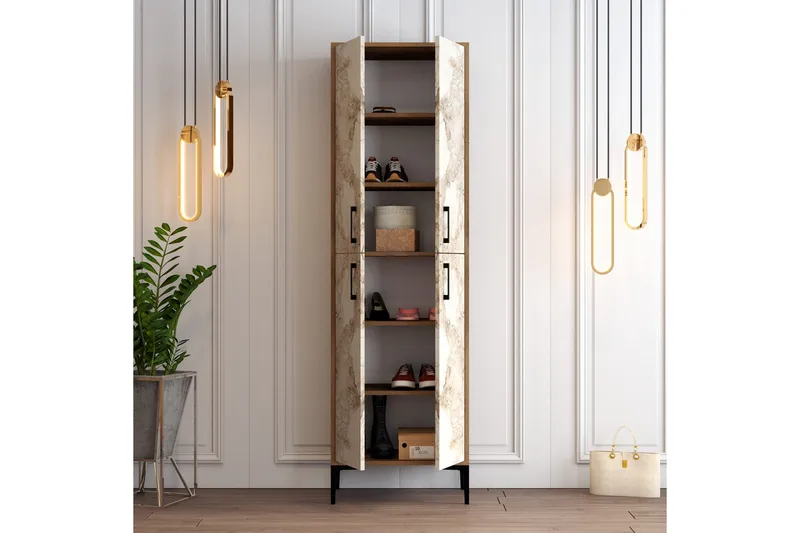 Retzow Skoskab 60x35 cm - Mørkebrun/Hvid - Opbevaring - Skoopbevaring - Skoskab