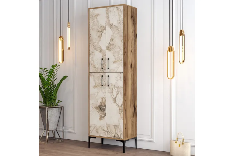 Retzow Skoskab 60x35 cm - Mørkebrun/Hvid - Opbevaring - Skoopbevaring