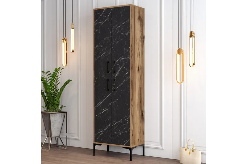 Retzow Skoskab 60x35 cm - Mørkebrun/Sort - Opbevaring - Skoopbevaring