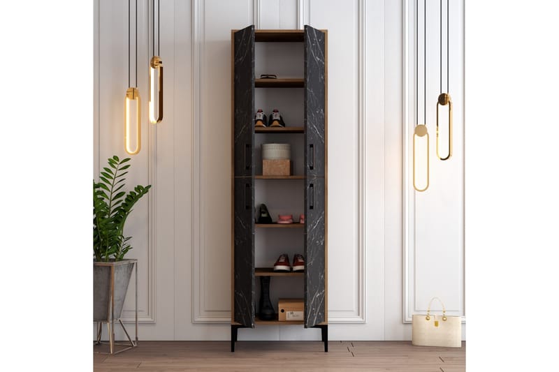 Retzow Skoskab 60x35 cm - Mørkebrun/Sort - Opbevaring - Skoopbevaring