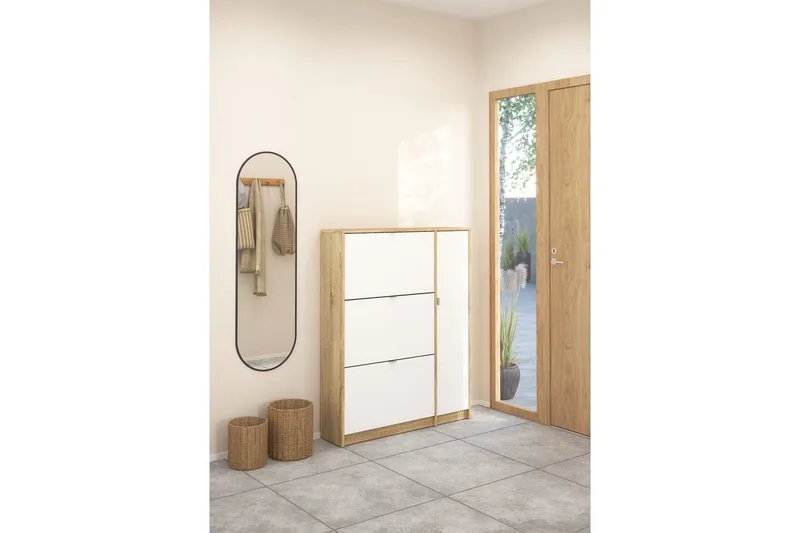 Rivornis Skoskab 98,8 cm - Natur - Opbevaring - Skoopbevaring - Skoskab