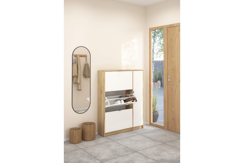 Rivornis Skoskab 98,8 cm - Natur - Opbevaring - Skoopbevaring - Skoskab