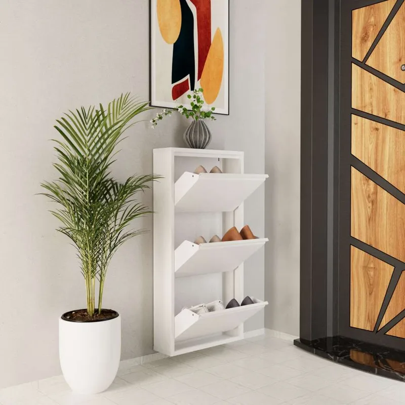 Rylanis skoskab 50x103 cm - Hvid - Opbevaring - Skoopbevaring