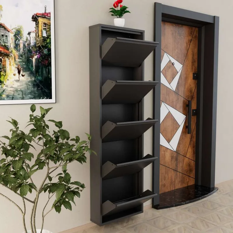 Rylanis skoskab 50x169 cm - Antracit - Opbevaring - Skoopbevaring