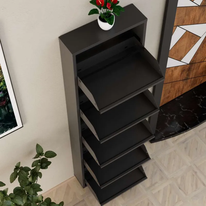 Rylanis skoskab 50x169 cm - Antracit - Opbevaring - Skoopbevaring