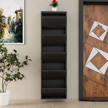 Rylanis skoskab 50x169 cm - Antracit - Opbevaring - Skoopbevaring