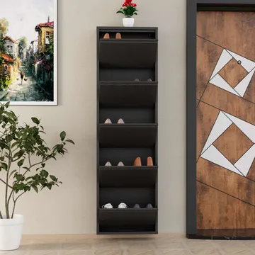Rylanis skoskab 50x169 cm - Antracit - Opbevaring - Skoopbevaring