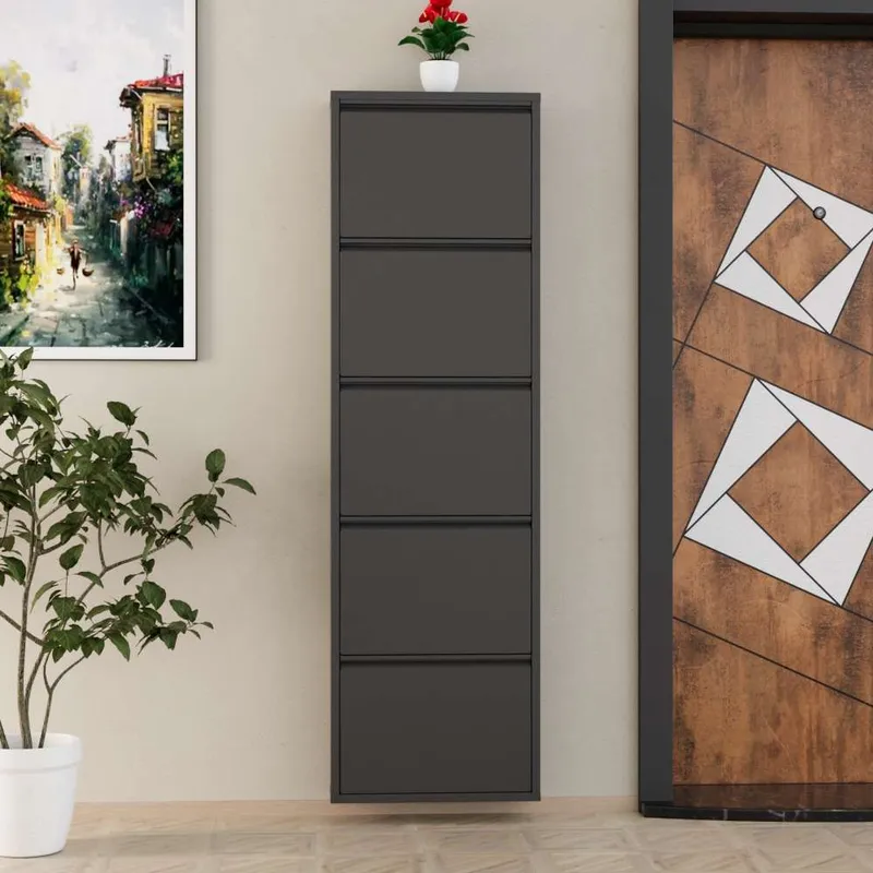 Rylanis skoskab 50x169 cm - Antracit - Opbevaring - Skoopbevaring