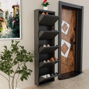 Rylanis skoskab 50x169 cm - Antracit - Opbevaring - Skoopbevaring