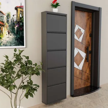 Rylanis skoskab 50x169 cm - Antracit - Opbevaring - Skoopbevaring
