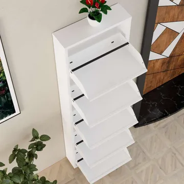Rylanis skoskab 50x169 cm - Hvid - Opbevaring - Skoopbevaring
