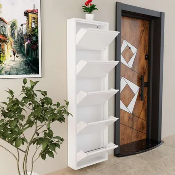Rylanis skoskab 50x169 cm - Hvid - Opbevaring - Skoopbevaring