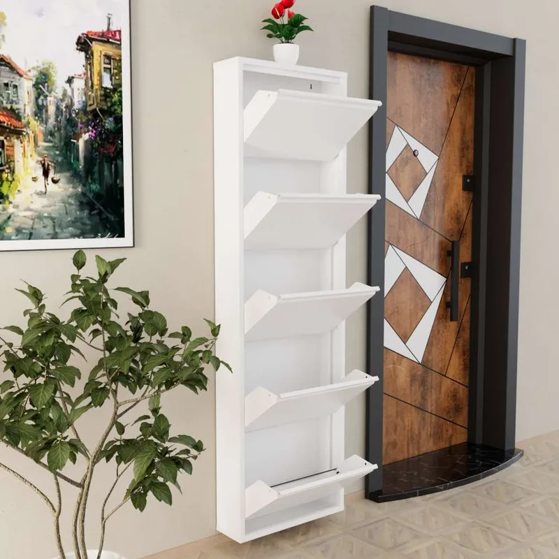 Rylanis skoskab 50x169 cm - Hvid - Opbevaring - Skoopbevaring