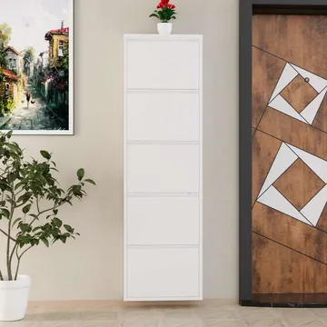 Rylanis skoskab 50x169 cm - Hvid - Opbevaring - Skoopbevaring
