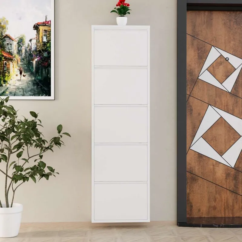 Rylanis skoskab 50x169 cm - Hvid - Opbevaring - Skoopbevaring